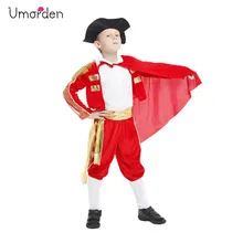 Umorden Purim карнавальные костюмы на Хэллоуин для детей Испанский Матадор Косплей испанский костюм тореадор для мальчиков
