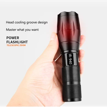 

Zoomable IR Flashlight 940nm Flashlight LED Infrared Hunting Light Night Vision No Battery To be used with Night Vision Device
