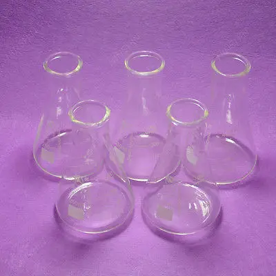 Glass Erlenmeyer Flask,250ML,Laboratory Borosilicate Glass 3.3 Flasks,5PCS/LOT