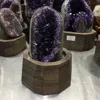 640g Natural Uruguay Purple Amethyst Hole Quartz Crystal+stand 1