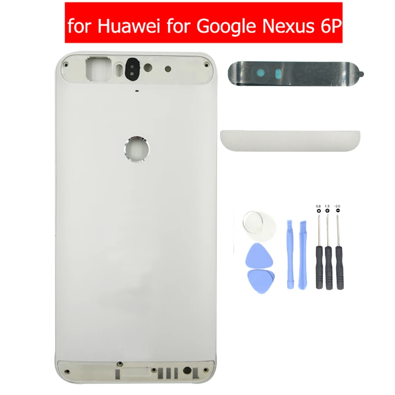 

for Huawei for Google Nexus 6P Battery Back Cover + Top Glass Camera Flash Lens Camera Glass Side Key Button Repair Spare Parts