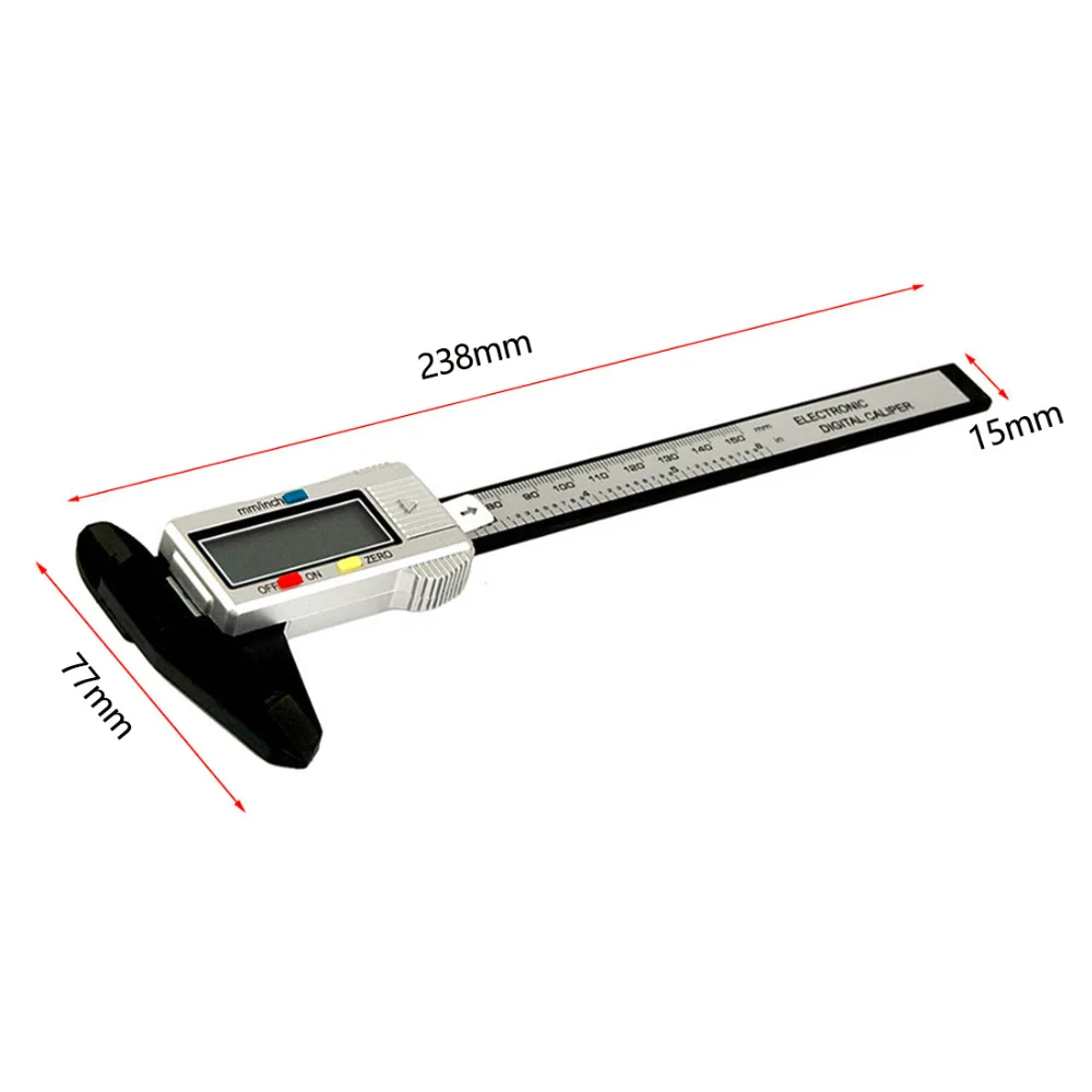 Измерительный Инструмент 0-150 мм 6 дюймов пластиковый ЖК цифровой Электронный штангенциркуль из углеродного волокна