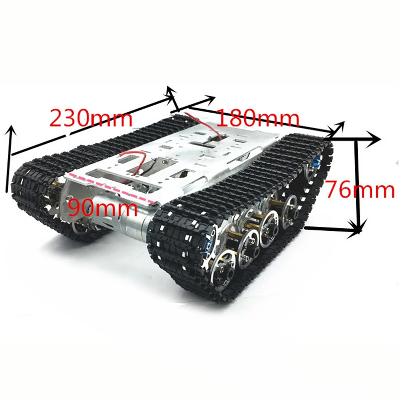 

JMT Aluminum Smart Robot aVehicle Chassis Big Tank Chassis with Motors for DIY Remote Control Robot /Car Toy