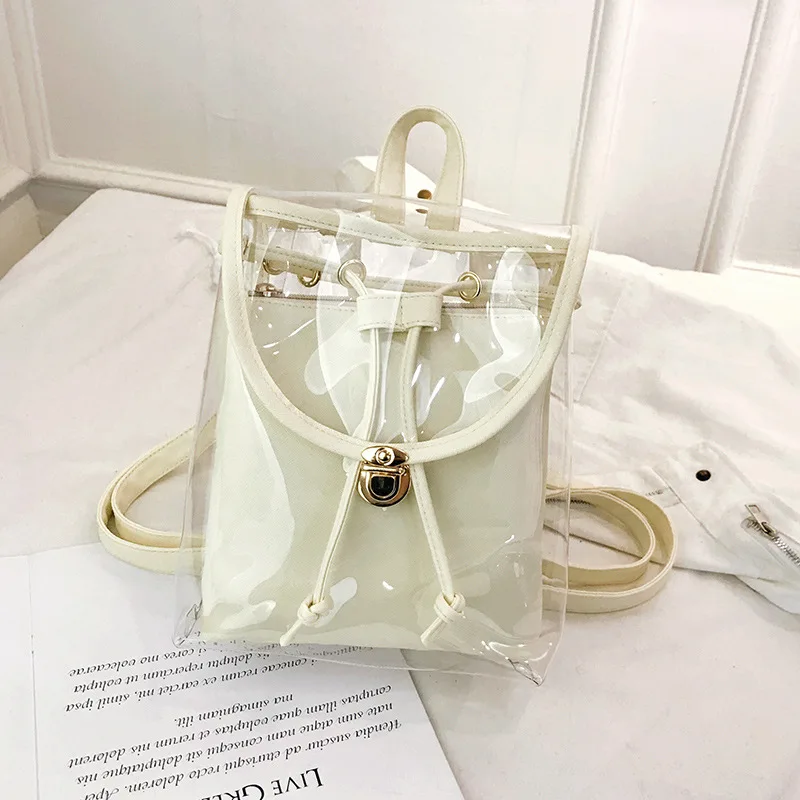MIYAHOUSE маленький прозрачный женский рюкзак роскошный дизайн прозрачный рюкзак для женщин ПВХ водонепроницаемый дизайн Женская дорожная сумка - Цвет: 4918-3
