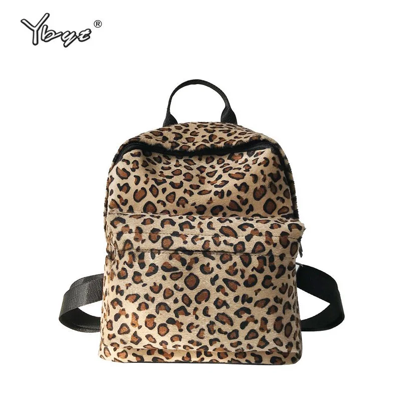

YBYT brand 2018 new leopard women backpacks joker leisure student school backpack fashion shopping bag bookbags plush rucksack