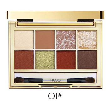 

Professional Shadow Kit Eyeshadow Palette with Brush Makeup Cosmetics Diamond Glitter Metallic 8 Color Pigmented Long Lasting