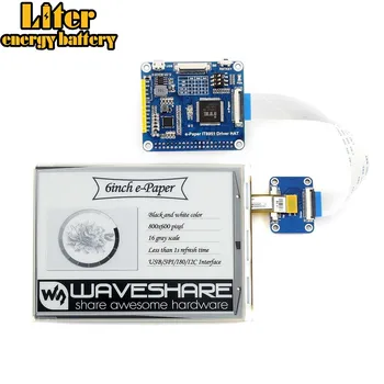 

Waveshare 6inch E-Ink display HAT for Raspberry Pi, 800*600, IT8951controller, USB/SPI/I80/I2C interface ,clear display