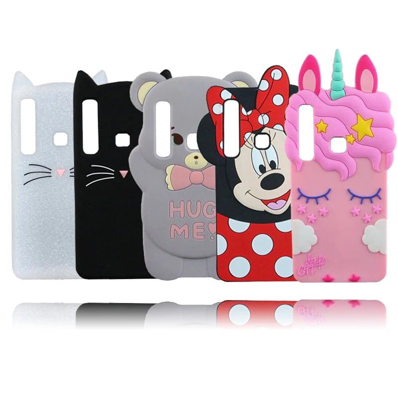 

Cartoon Minnie Cat Unicorn Bear Silicone Phone Back Cover Case For Samsung Galaxy A9 2018