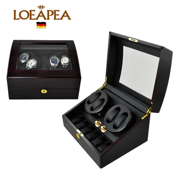 

Classical 4+6 automatic watch winder Japan motor watch box chain winder box with top glass window for Father's gift box