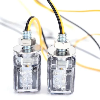 

2Pcs New Arrival 12V 6LED Motorcycle Mini Amber Turn Signal Lights Blinker Indicator Black