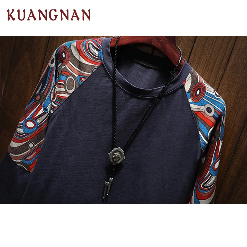KUANGNAN китайский национальный стиль футболка мужская Harajuku забавная Мужская