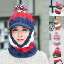 Удобные женские зимние шапки, вязаные теплые шапки, Объединенный колпачок, шапка, набор, czapka zimowa, зимние шапки для женщин, bonnet femme hiver