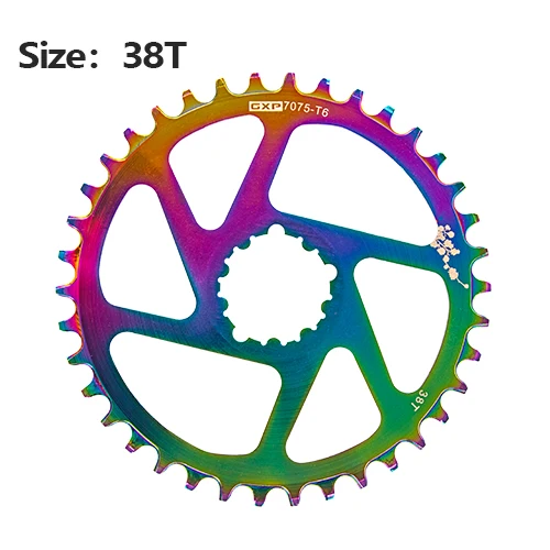 Горный велосипед звездочка цепной передачи узкая широкая цепь из колец цепь MTB велосипедная Звездочка для Aram GXP XX1 X9 модными принтами XO X01 шатун со звездочкой для ремонта Запчасти 32/34/36/38T - Цвет: plating glossy 38T