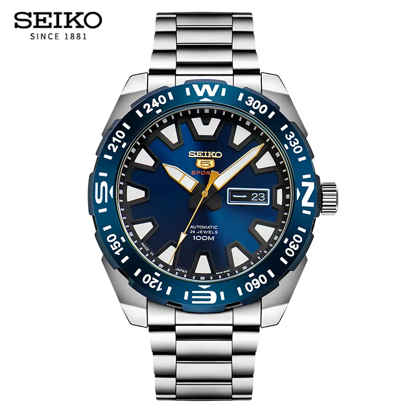 Оригинальные Мужские автоматические механические часы Seiko, спортивные часы для дайвинга, английский календарь, светящиеся, глобальная гарантия SRP747J - Цвет: SRP747J1