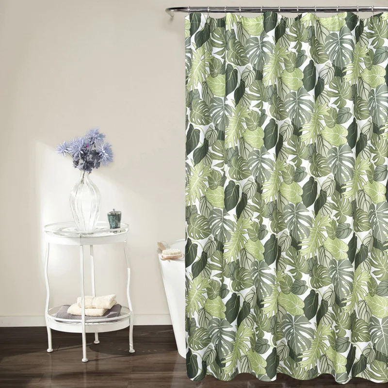 SunnyRain 1 Piece Printed Water Resistant Shower Curtain Polyester Bath