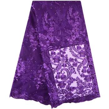 

African Lace Fabric 3D Flower High Quality 2018 French Tulle Lace Fabric Appliqued Nigerian Net Lace For Wedding Dress 1223