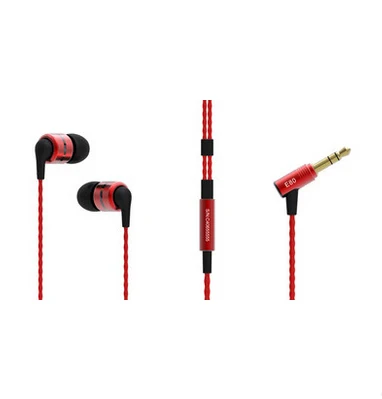 Новейшие наушники Soundmagic e80, наушники с басами, полностью металлические наушники с басами, сильные цельнометаллические наушники - Цвет: Red