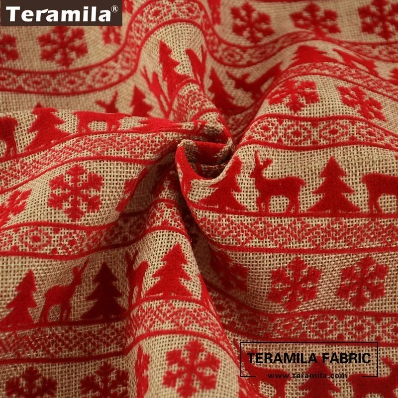 Композитная ткань Teramila 50 см x 145 печатная красная Рождественская серия тканевые
