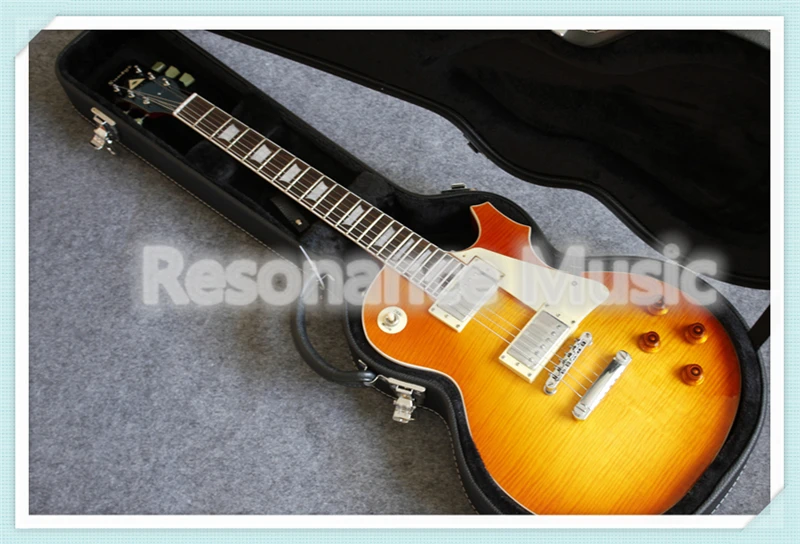 

China OEM Solid Guitar Body Suneye LP Standard Style Electric Guitarra With Cream Guitar Pickguard & Black Guitar Case