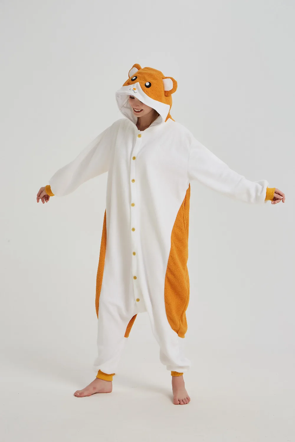 Взрослый Hamtaro Комбинезоны мультфильм животных хомяк пижамы, одежда для сна с рисунком из аниме Маскарадный костюм на Хэллоуин Карнавальный вечерние комбинезон