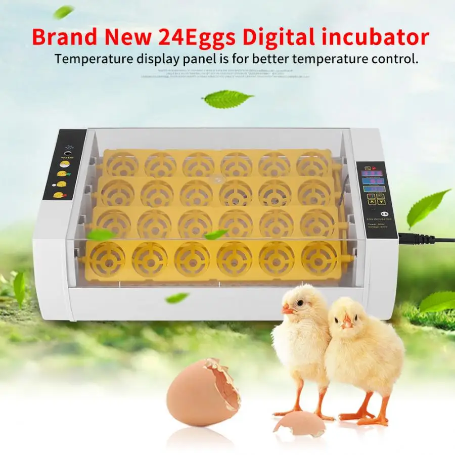 24 яйца инкубатор контроль температуры Цифровая автоматическая курочка, цыпленок инкубатор фермы птицы питьевой воды системы