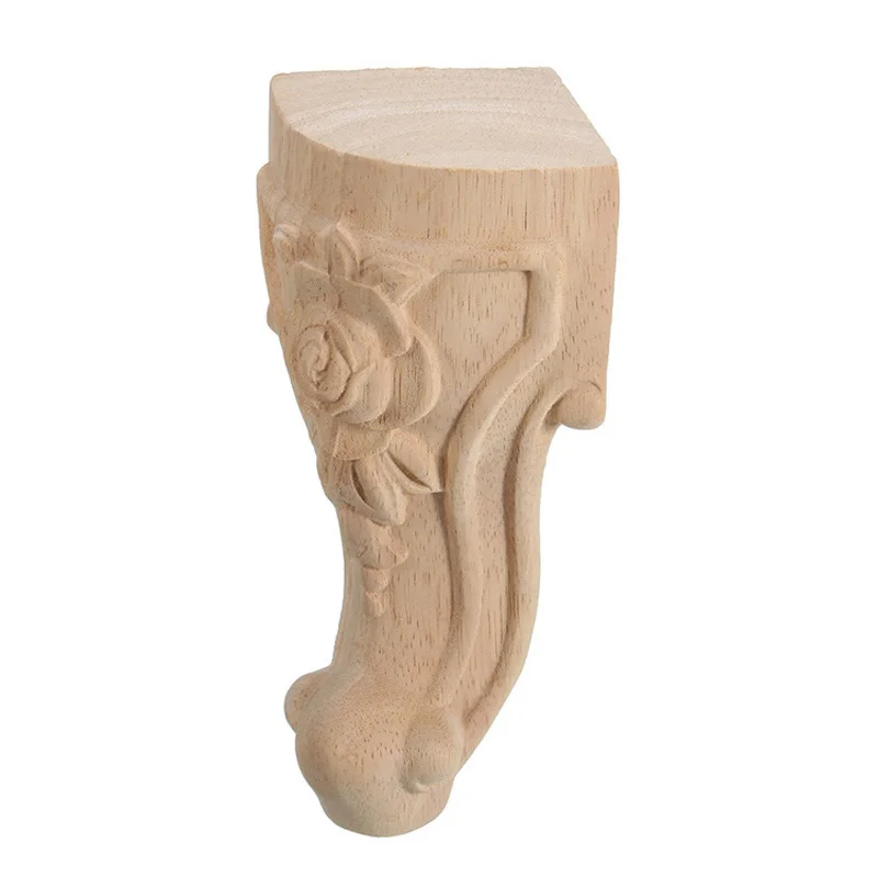 4 шт. 10x6 см Европейский стиль резная древесина мебель ножки для ног ТВ шкаф сиденье Feets без покраски