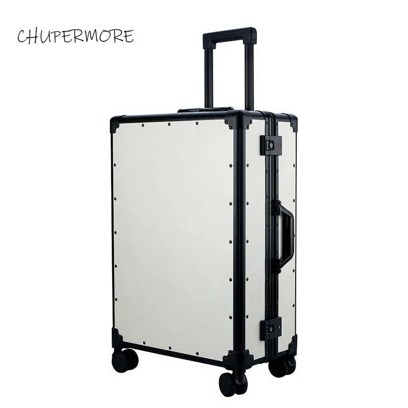 US $133.25 CHUPERMORE Women Retro Rolling Luggage Spinner High Capacity Suitcase Wheels 100 Aluminum Frame Password Travel Bags Trolley