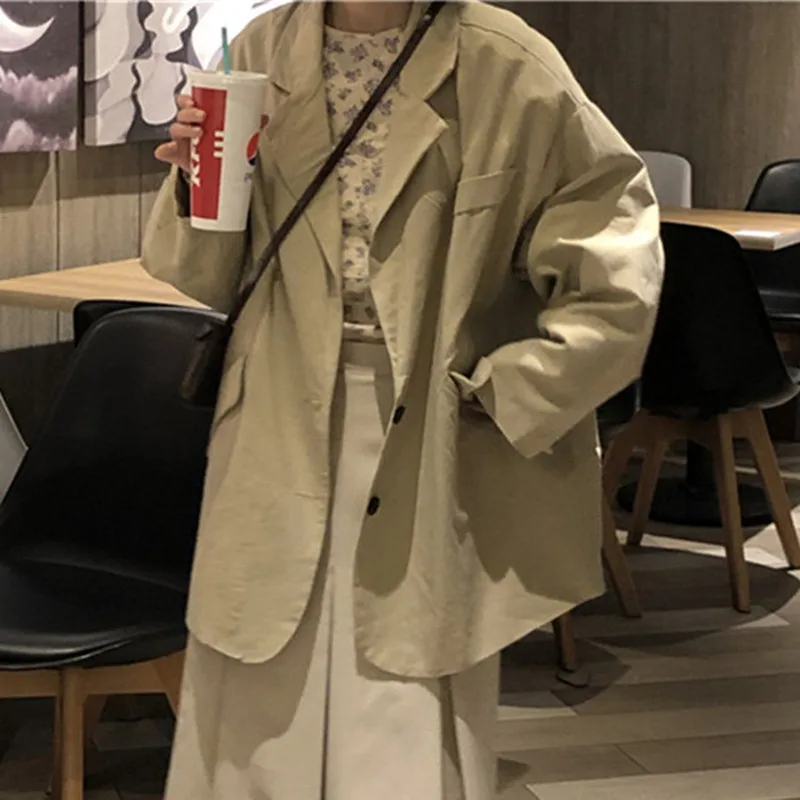 

Korean Style 2019 Women Oversize Blazers and Jackets Casual Plus Size Blazer Feminina Chic Chaqueta Mujer