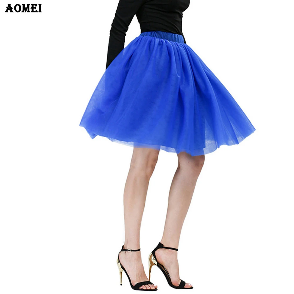 Летние синие юбки из Мягкого Тюля в стиле Лолиты для девочек, большие размеры s, m, L XL XXL 3XL 4XL 5XL, женская пляжная одежда, Saias Jupe, юбка-пачка