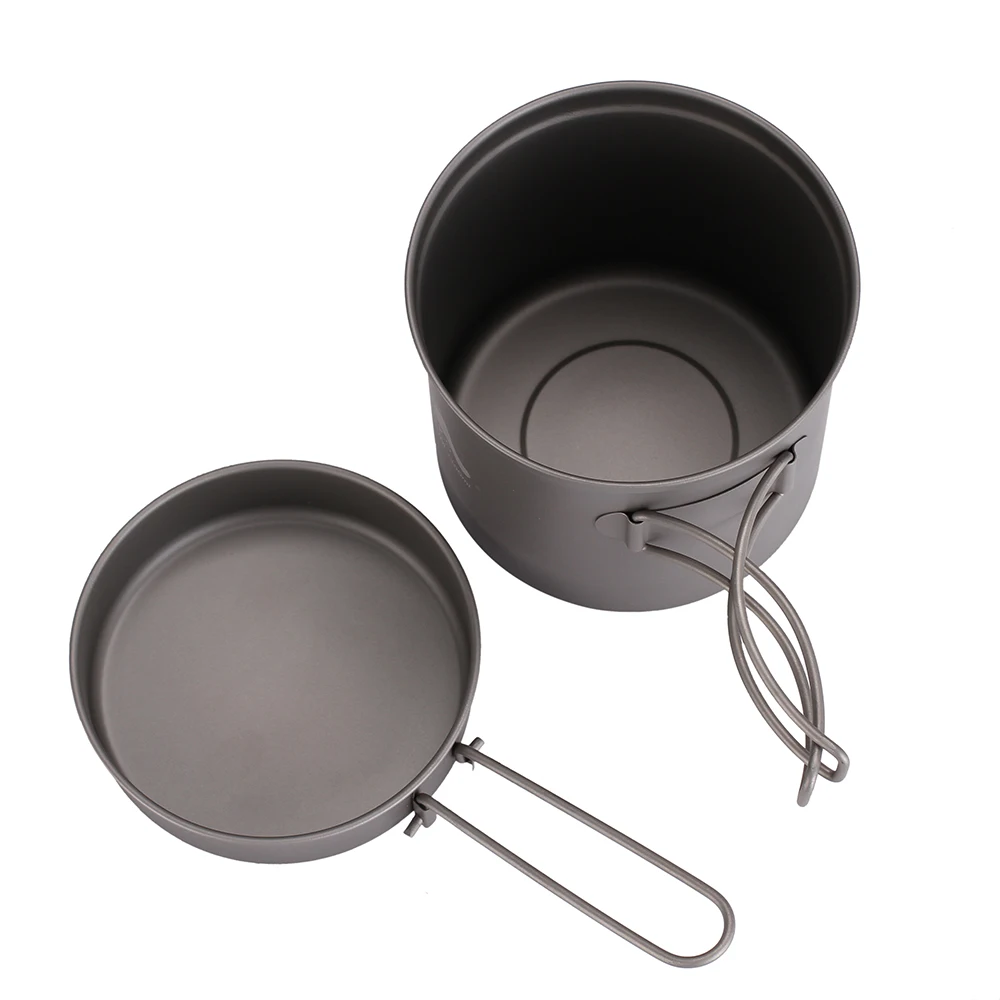 Günstige TOAKS 1100ml Kochgeschirr Set Ultraleicht Titan Topf Braten Pan Outdoor Camping Titan Schüssel Titan Tasse Picknick