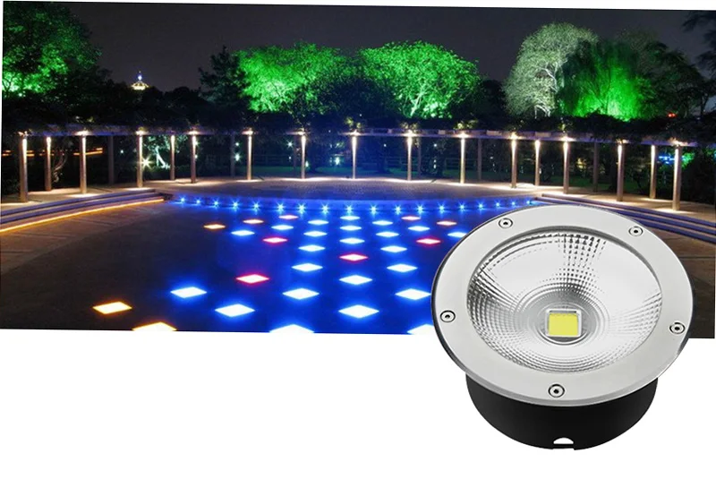 w Light Underground Lâmpadas Led Integrado Deck Lightting Levou Inground Luz Quente Fresco Branco - Vermelho Verd Azul Rgb Ip68 50 30 20 10 2 w w Light Underground lâmpadas LED Integrado