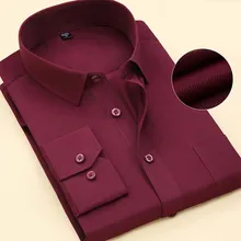 Camisa de marca a la moda para hombre, camisa Formal de manga larga de Primavera de Color liso para oficina para hombre, camisa de talla grande para hombre, camisa 7XL