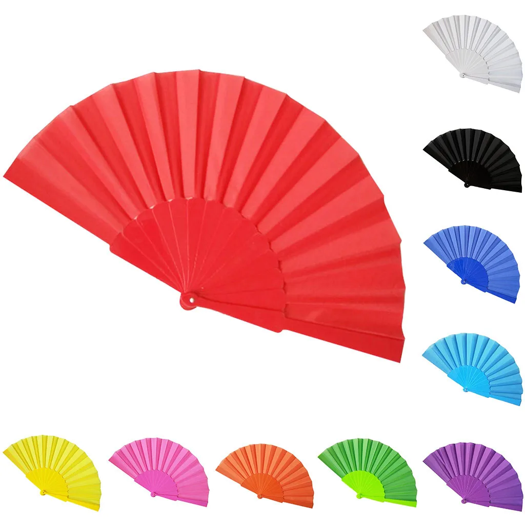 

50pc Various Color chinese hand fans Cheap wedding fan Decorations Hand Held fans For wedding party gift folding hand fan summer