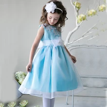 Кружевные цветы для аппликации, драпированные Бальные платья для девочек, платье для свадебной вечеринки, голубое, розовое, милое платье с цветочным узором для девочек, Vestidos de Comunion