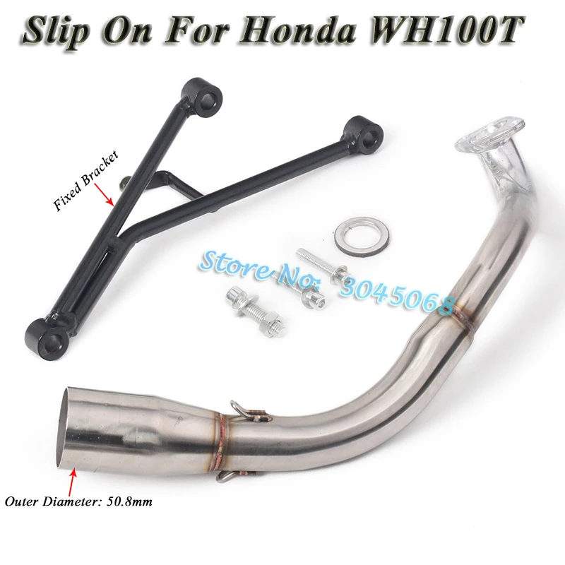 

Slip On For Honda WH100T Yamaha 100 Motorcycle Exhaust Pipe Escape Moto Modified Front Connection Link Pipe Without 51mm Muffler