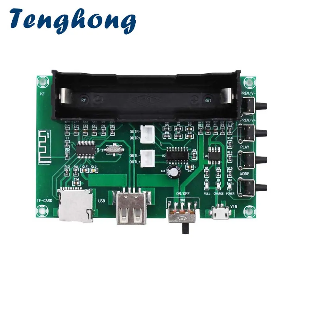 Tenghong PAM8403 цифровой усилитель звука Bluetooth плата 5 Вт * 2 перезаряжаемый