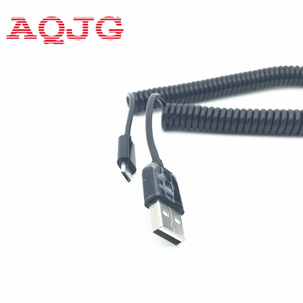 Spiral Coiled USB 2.0 A Male to Micro USB B 5Pin Adaptor Spring Cable