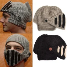 Рыцарская вязаная шапка, зимние шапки для мужчин, конский хвост, Beaine, маска для лица, Балаклава, Czapka Zimowa Gorro Invierno Mujer Muts Bonnet Homme