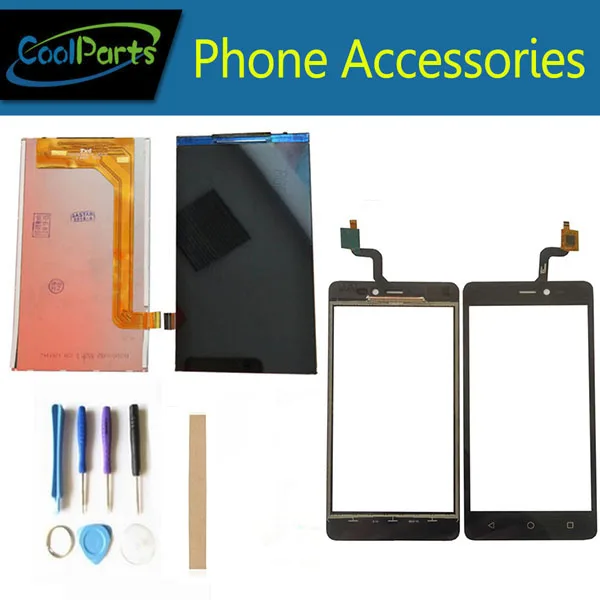 

1PC/Lot High Quality For BQ BQS-5025 Highway BQS 5025 LCD Display Screen+Touch Screen Digitizer Black Color With Tape&Tool