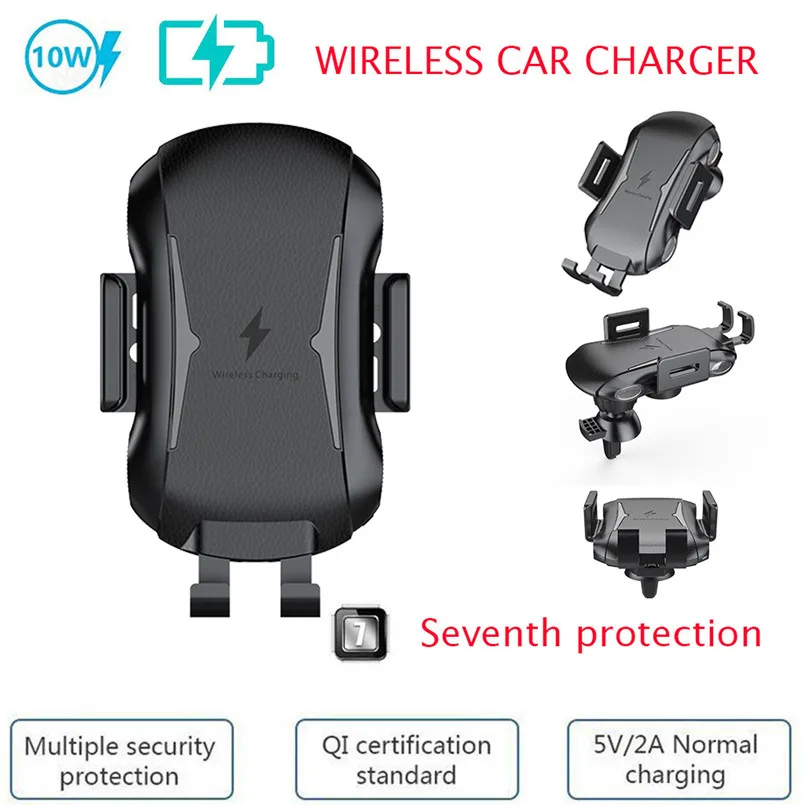 QI Wireless Car Fast Charger iPhone Mount Holder For Samsung S9 S8 Plus S7 Edge XS 8 2-IN-1 Fast Wireless Car Charger 30AP128