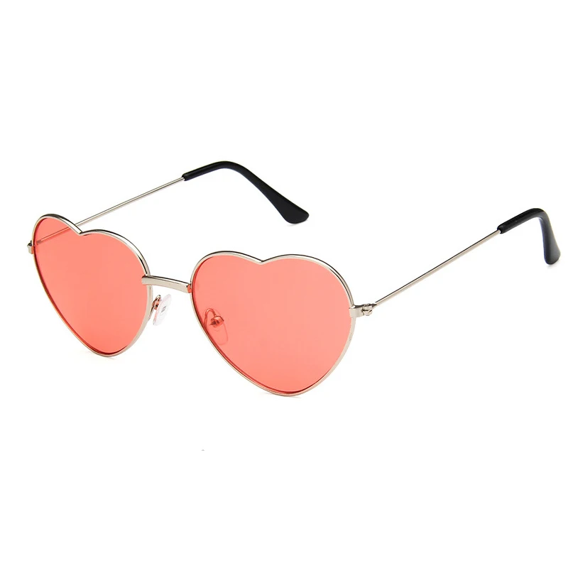 Ladies Heart Shaped Sunglasses Women Metal Frame UV400 yuanzhiweilai Brand Designer Cat Eye Sun Retro glasses - Цвет линз: SGU1