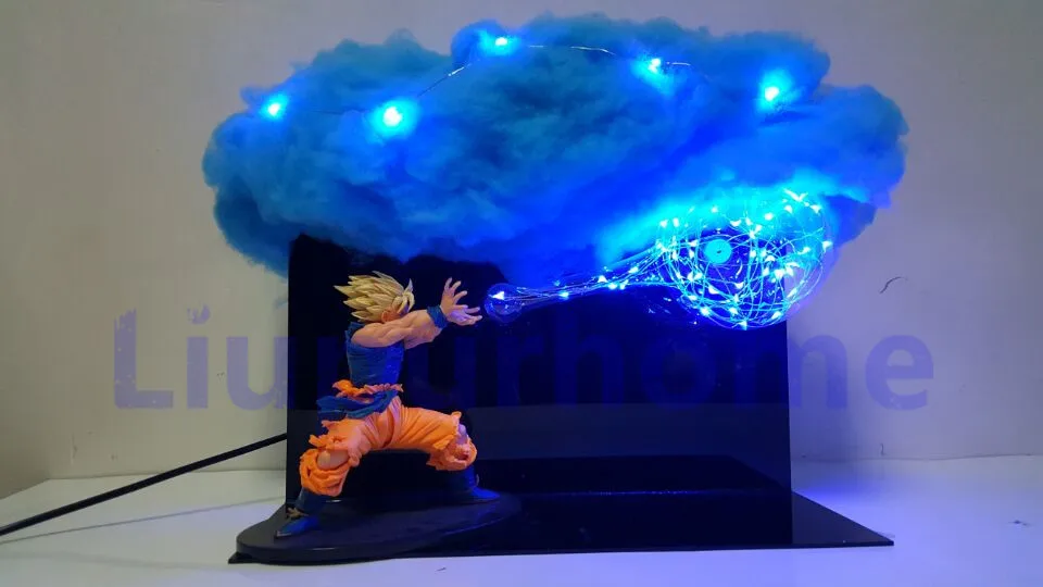Najtaniej Dragon Ball lampa Led Son Goku Kamehameha noc lampa biurkowa lampa Figuras Dragon Ball Lampara DBZ Goku chmura DIY zestaw światła