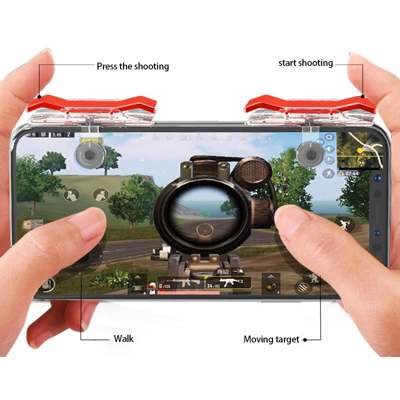 

2PCS Mobile Game Controller Gaming Trigger Fire Button L1R1 Trigger Aim Button Shooter Joystick For PUBG Phone Gaming