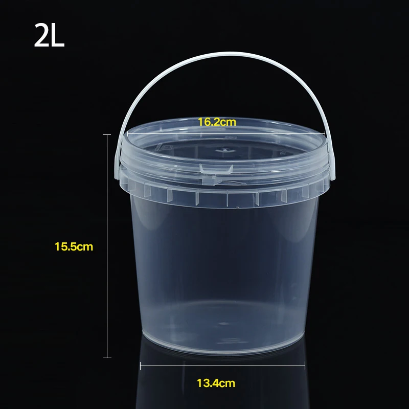 

High quality 2L plastic bucket unbreakable container 100% New PP Material for Food Paint Cream Lotion 1PCS