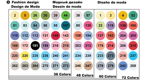 FINECOLOUR двуглавый Эскиз маркер ручка архитектура на спиртовой основе искусство маркеры 36 48 60 72 цвета набор манга рисунок - Цвет: 60 fashion design