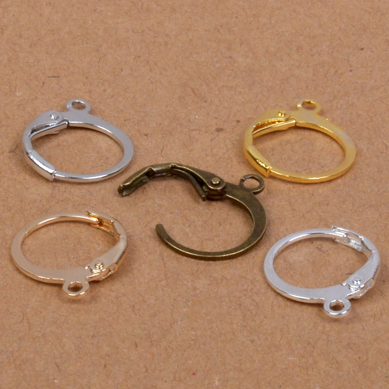 

20pcs/lot Stainless Steel Earring Hooks Wire&Clasps Silver Gold Color Round French Earring Clips Hook Findings For DIY Earring