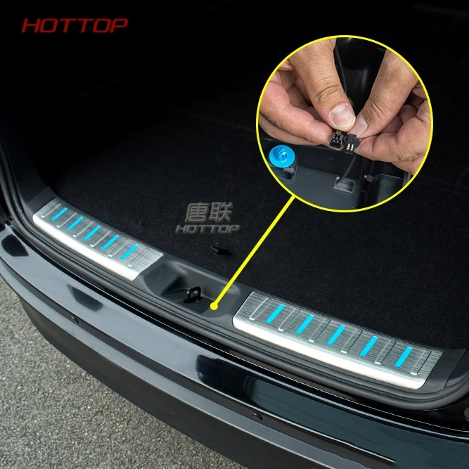 Задняя колода бампер Защитная панель крышка багажника отделка двери порога с светодиодный для Toyota Highlander