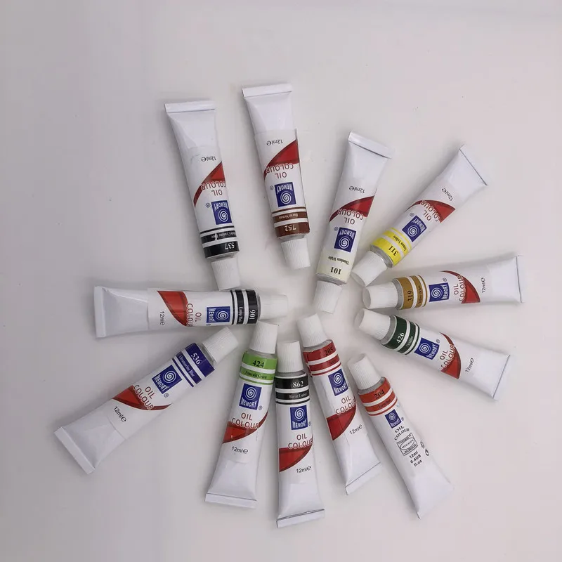 Professional Brand Oil Paint 12 ML 12 Colors Set Canvas Pigment Art Supplies Acrylic Paints Each Tube Drawing