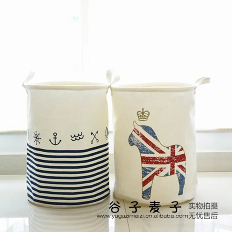 Factory explosion models Japan and South Korea cotton zakka waterproof storage barrels laundry basket Storage barrels bags