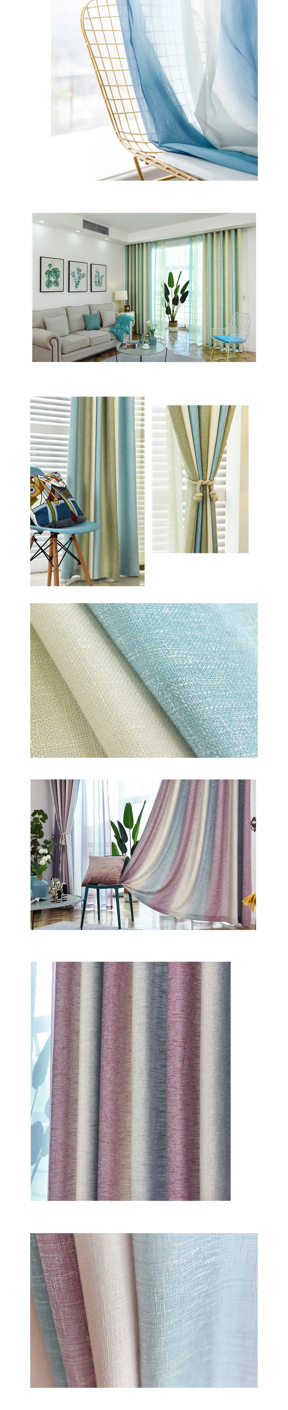 SZ110 NAPEARL Colorful Striped Line Bedroom Cloth Curtains Polyester Fabric Shading Drop Drapes High Quality Classic Stitching Panels (2)